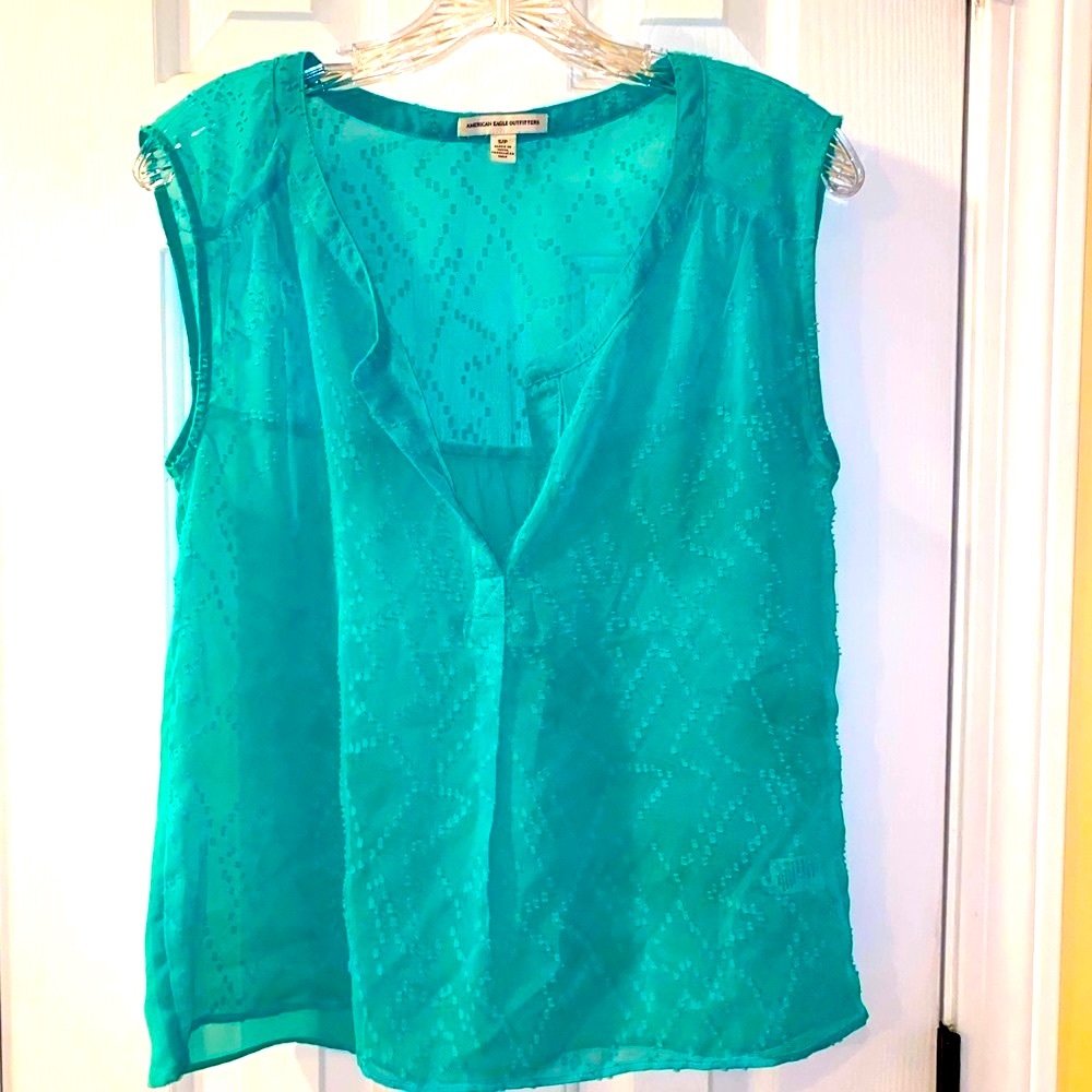 American Eagle Teal sleeveless Top size Small